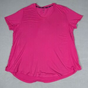 Gap Womens Hot Pink V-Neck Short Sleeve Rayon Spandex T-Shirt XL GP000867‎